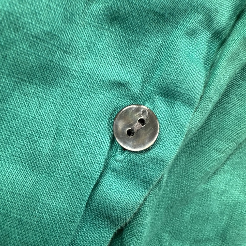 J Jill Love Linen Top Womens M Green Essential Shirt Button Up Coastal Resort - Picture 3 of 12